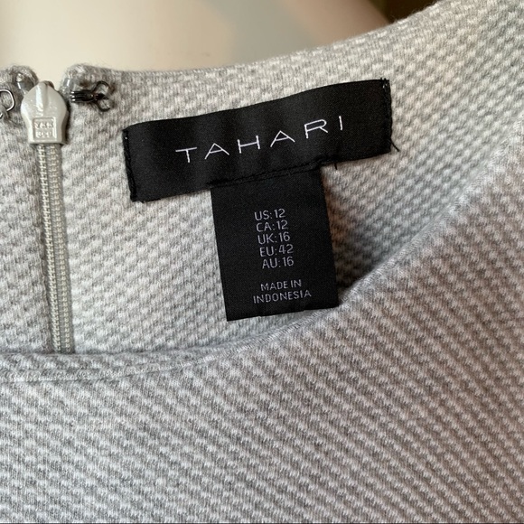 Tahari Neutral Textured Fabric Dress - Picture 6 of 6